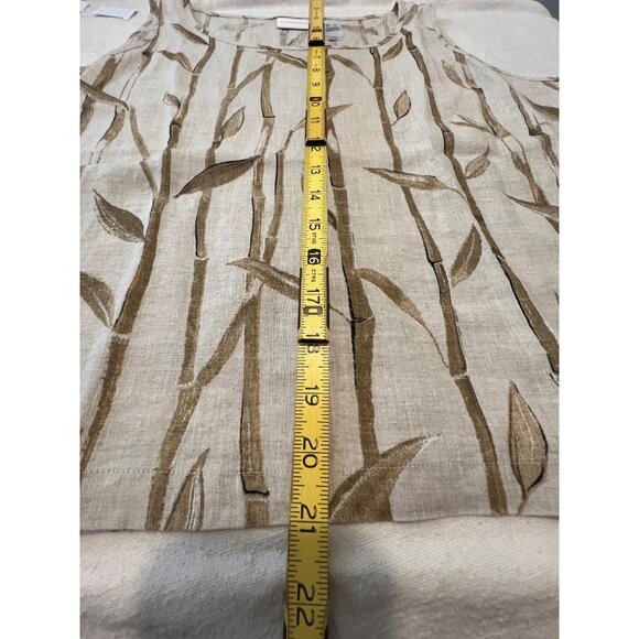 LIZ CLAIBORNE 100% Linen Bamboo Print Sleeveless Shirt Size XL - Picture 11 of 11